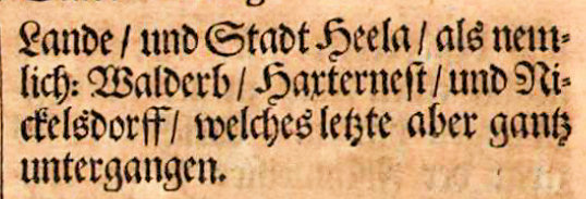 Erwähnung von Walderb und Nickelsdorff - 1687